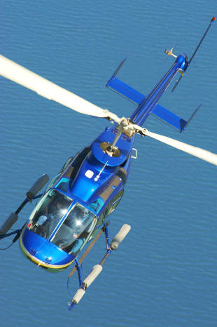helicopter over water for an aircraft appraisal