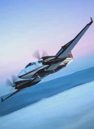 beech king air in a turn for an aircraft appraiser